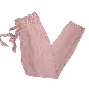 American Eagle Womens Paperbag Waist Chino Boho Tapered Leg Pants Sz 2R